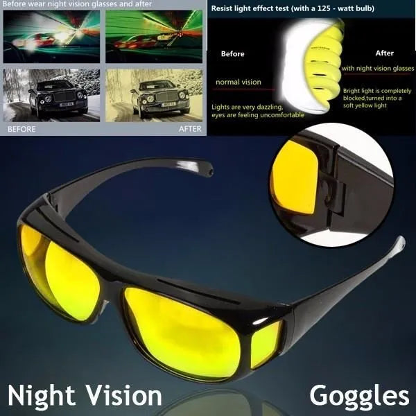 Lunette Vision Nocturne Nuit Verre Jaune Anti Éblouissement