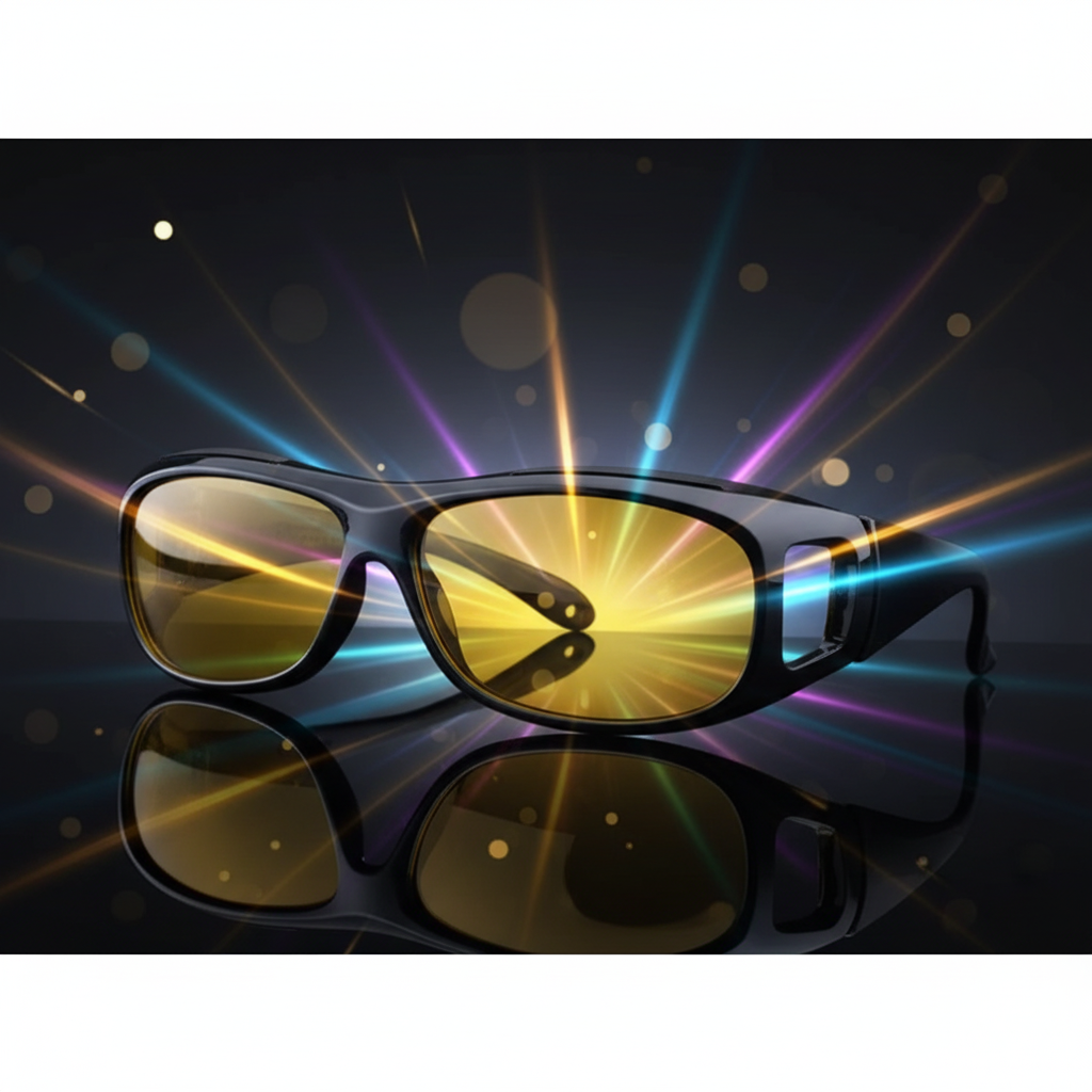 Lunette Vision Nocturne Nuit Verre Jaune Anti Éblouissement