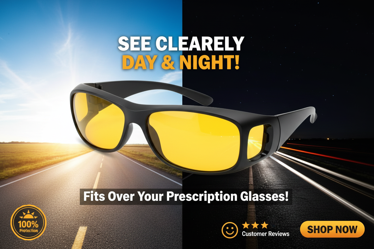 Lunette Vision Nocturne Nuit Verre Jaune Anti Éblouissement