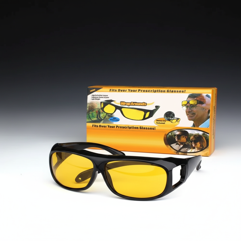 Lunette Vision Nocturne Nuit Verre Jaune Anti Éblouissement